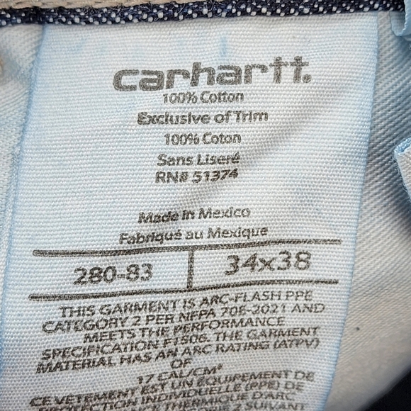 Carhartt Men's Flame-Resistant Relaxed Fit 5-Pocket Jean - 34X38 - Picture 7 of 9